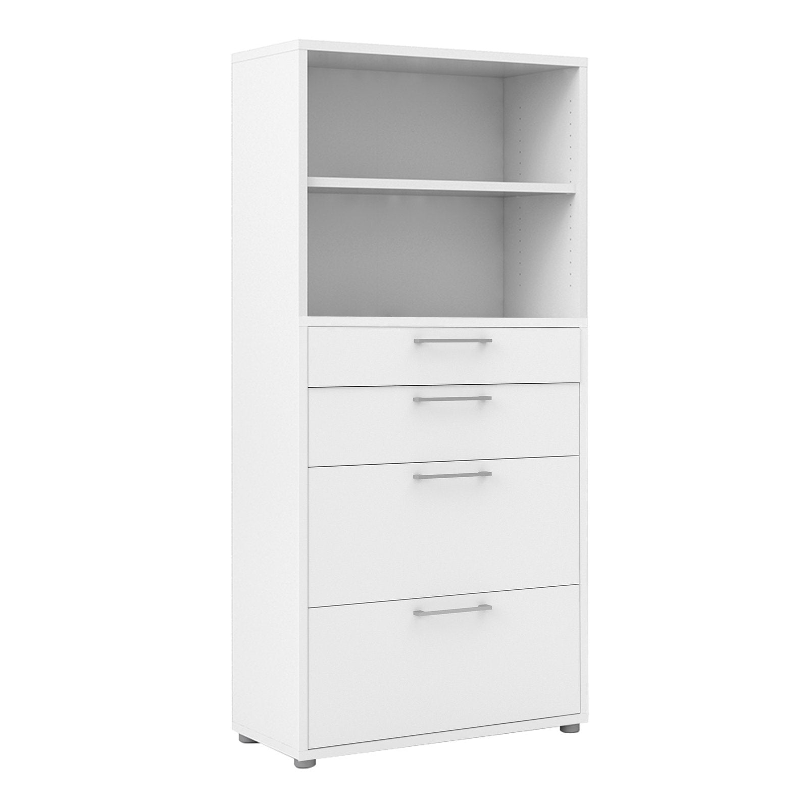 Prima 1 Shelf Bookcase with 2 Drawers & 2 File Drawers