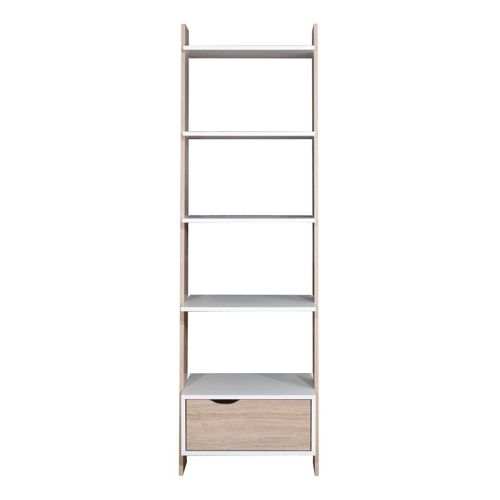 Pulford Scandinavian Ladder Bookcase with Drawer