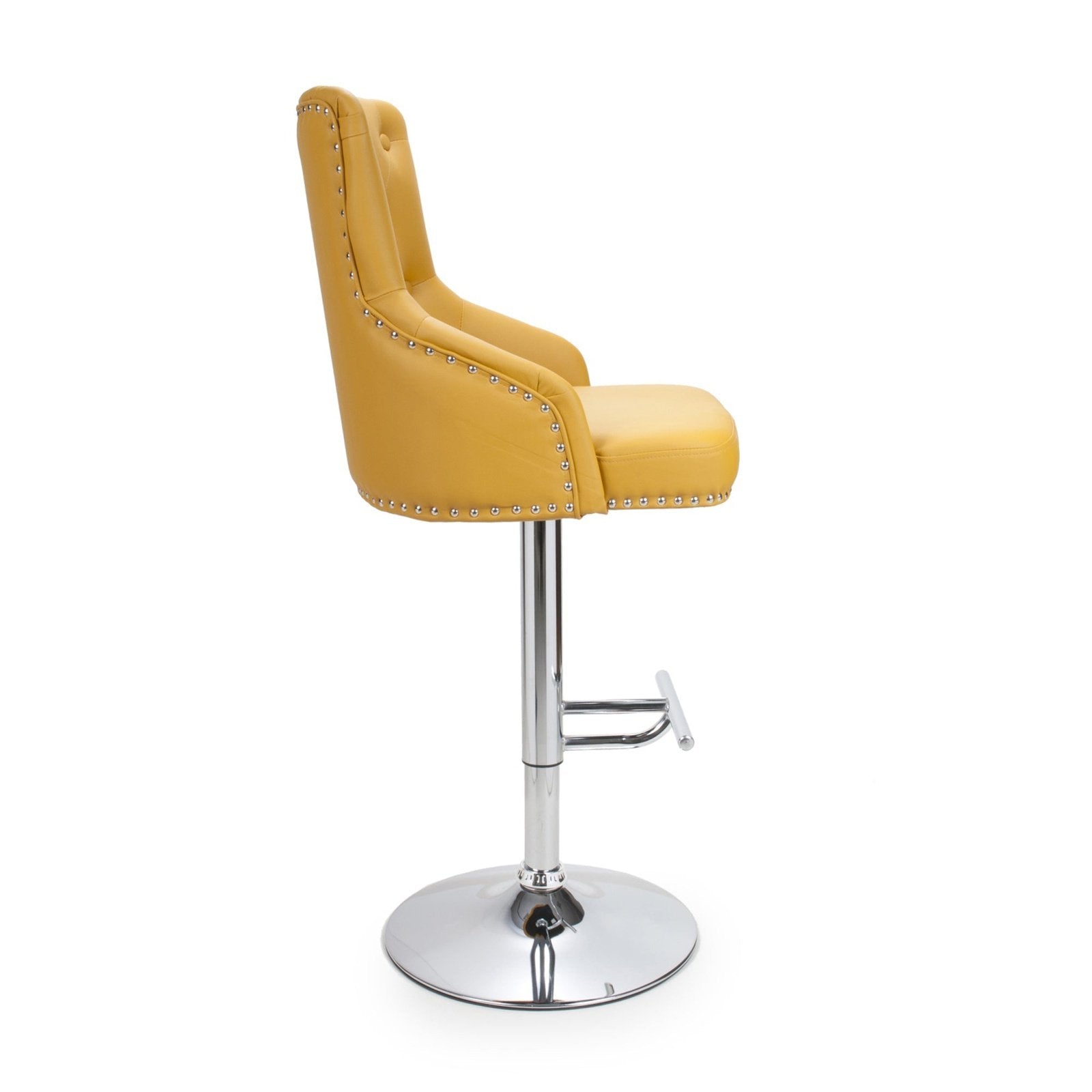 Rocco Yellow Leather Bar Stool
