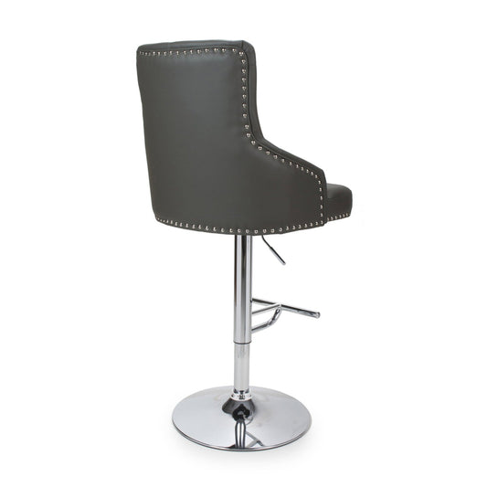 Rocco Graphite Grey Leather Effect Bar Stool