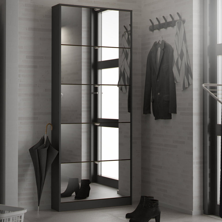 SHOES Shoe Cabinet with Mirrored Tilting Doors