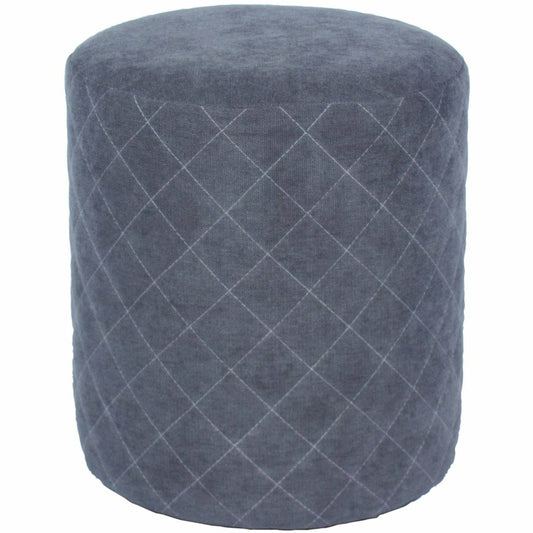 Comfort grey fabric upholstered round tub stool