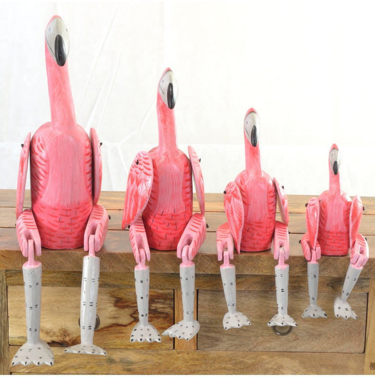 Set of 4 Sitting Flamingos
