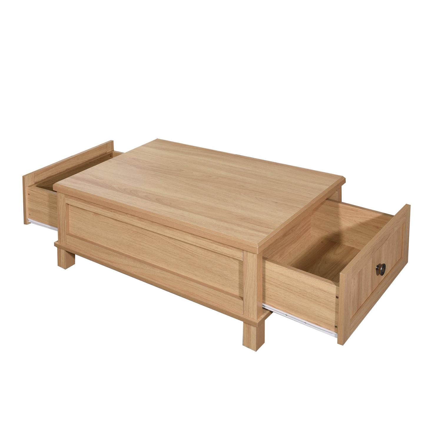 Sherwell Warm Oak Coffee Table with 2 Drawers