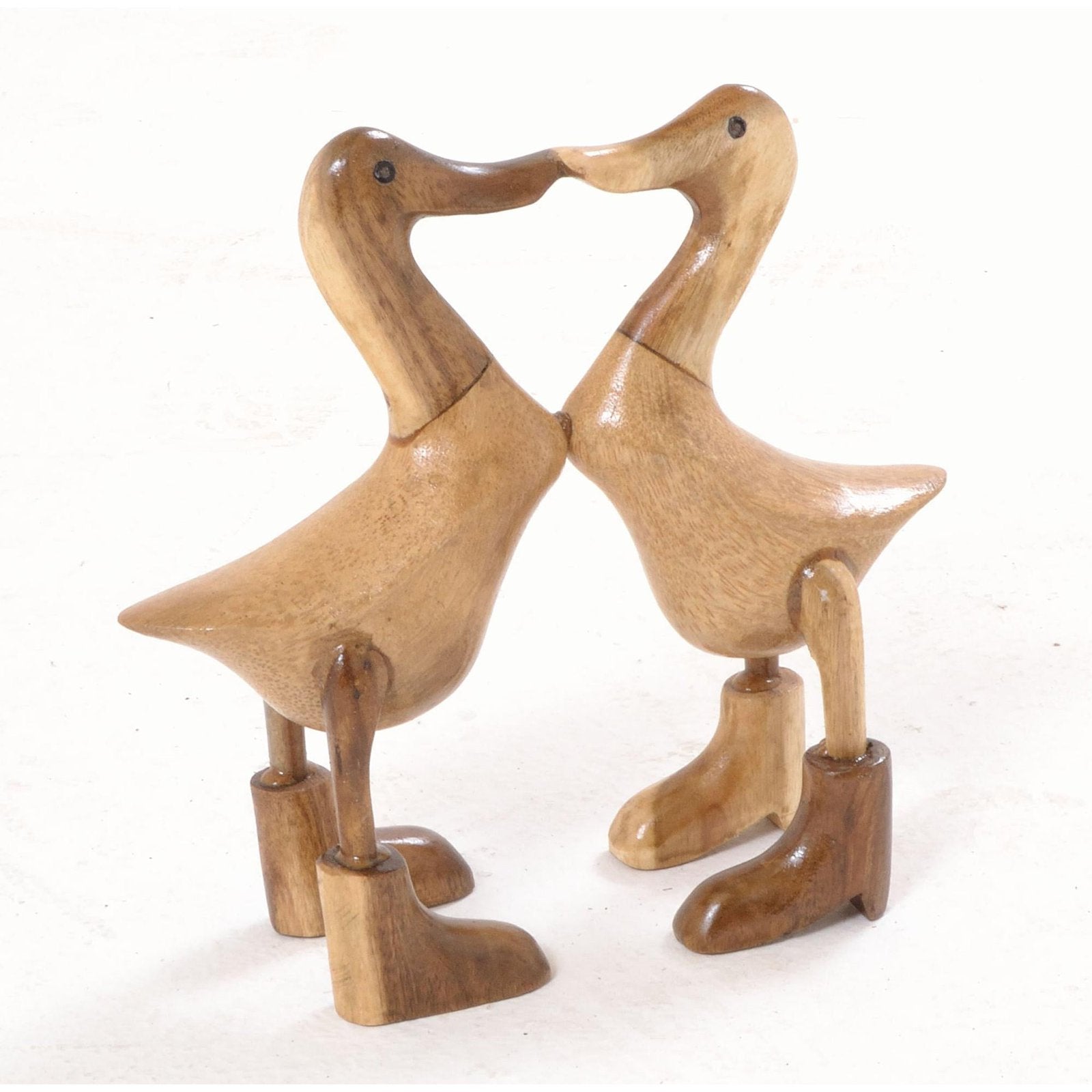 Small Polished Kissing Wooden Ducks