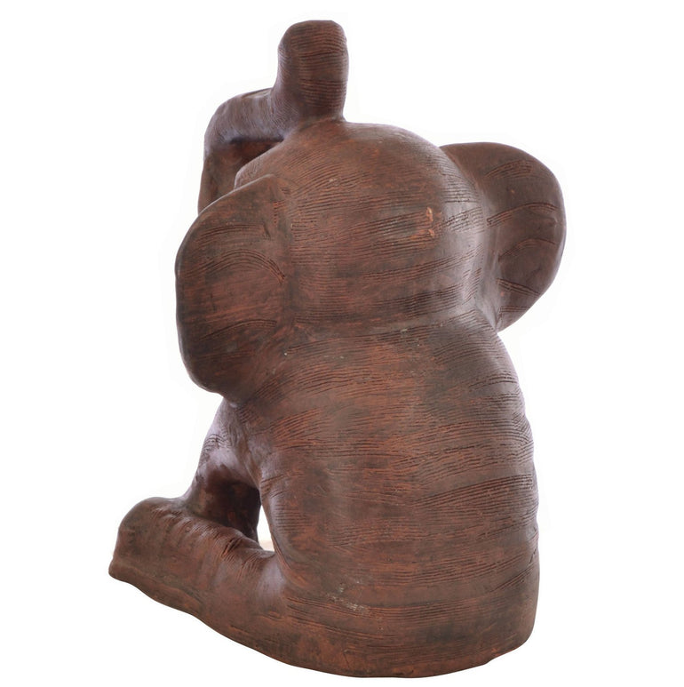 Small Sitting Terracotta Elephant