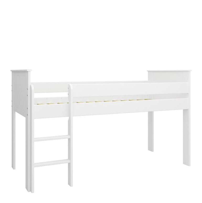 Steens Alba White Mid Sleeper - Space Efficient Design - Solid White MDF