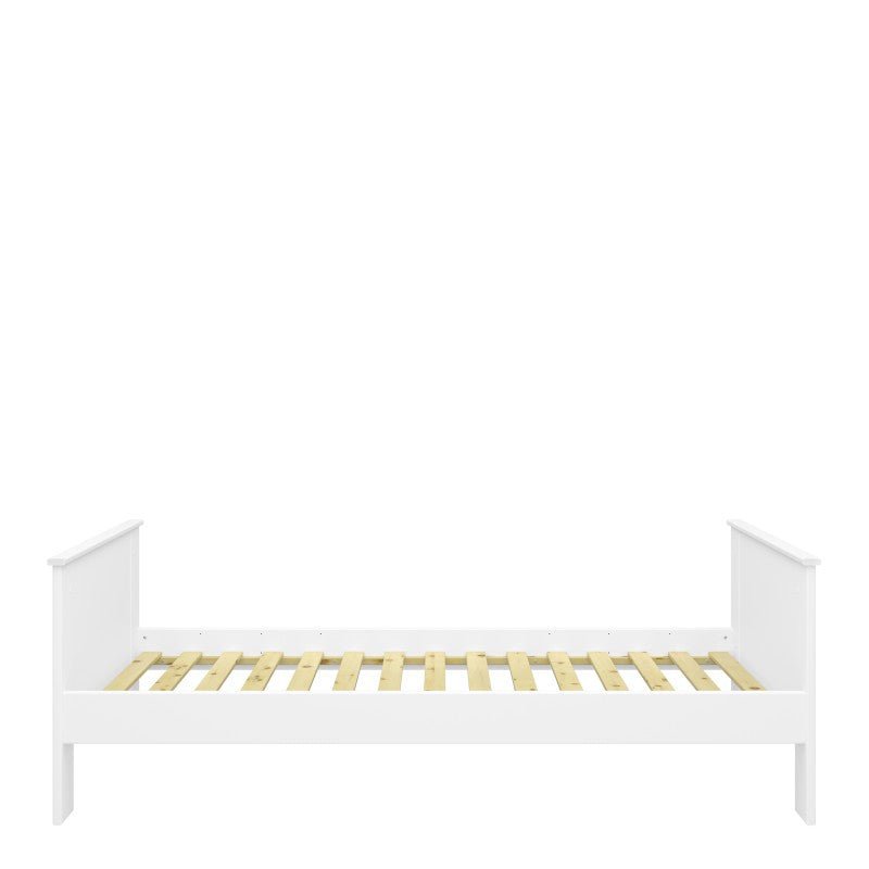 Steens Alba White Single Bed - Space Efficient Design - Solid White MDF