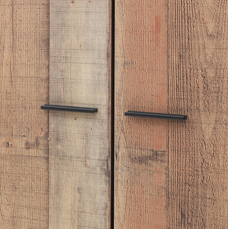 Stretton 2 Door Wardrobe Rustic Oak Panel Effect