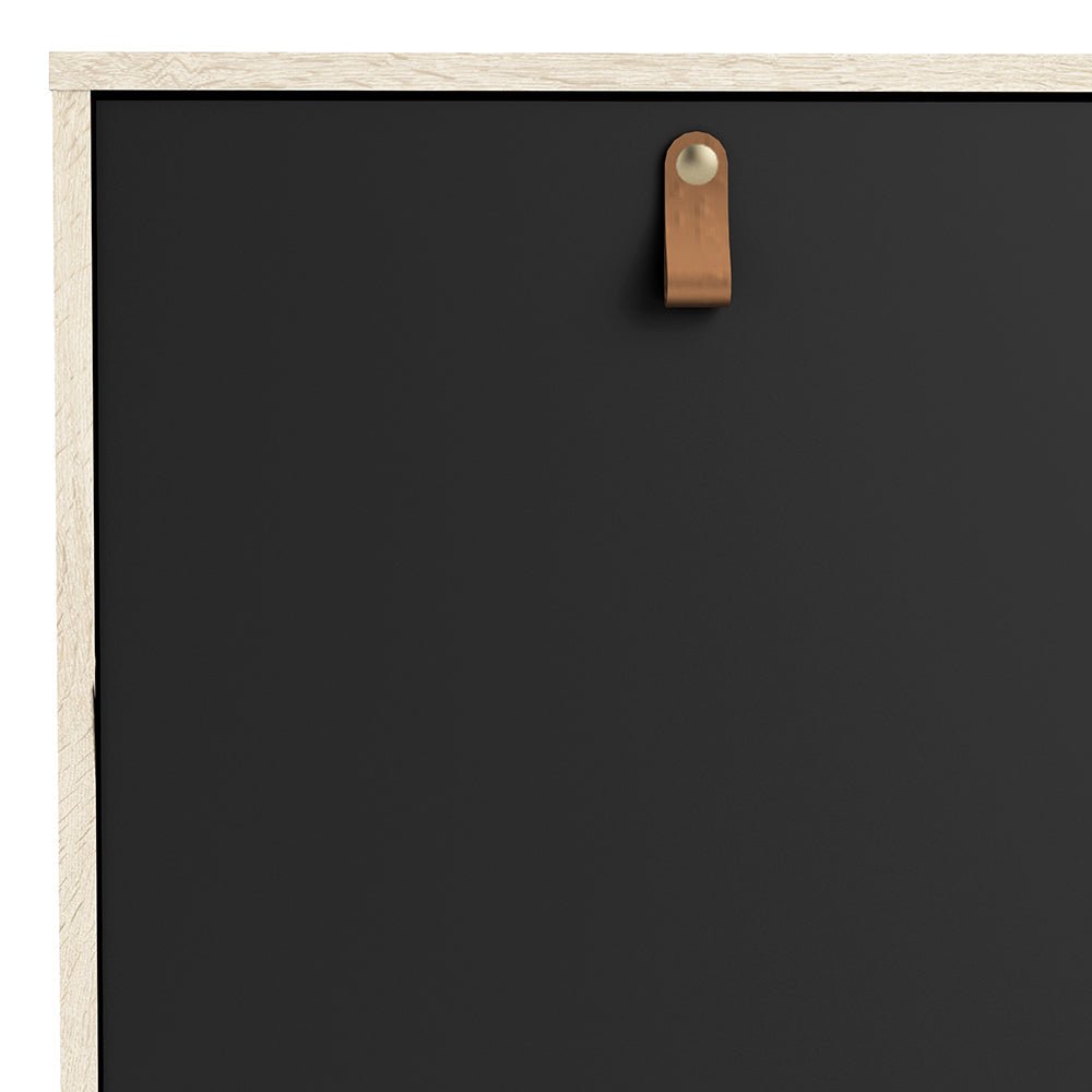 Stubbe Sideboard with 1 Door & 3 Drawers in Matt Black Oak