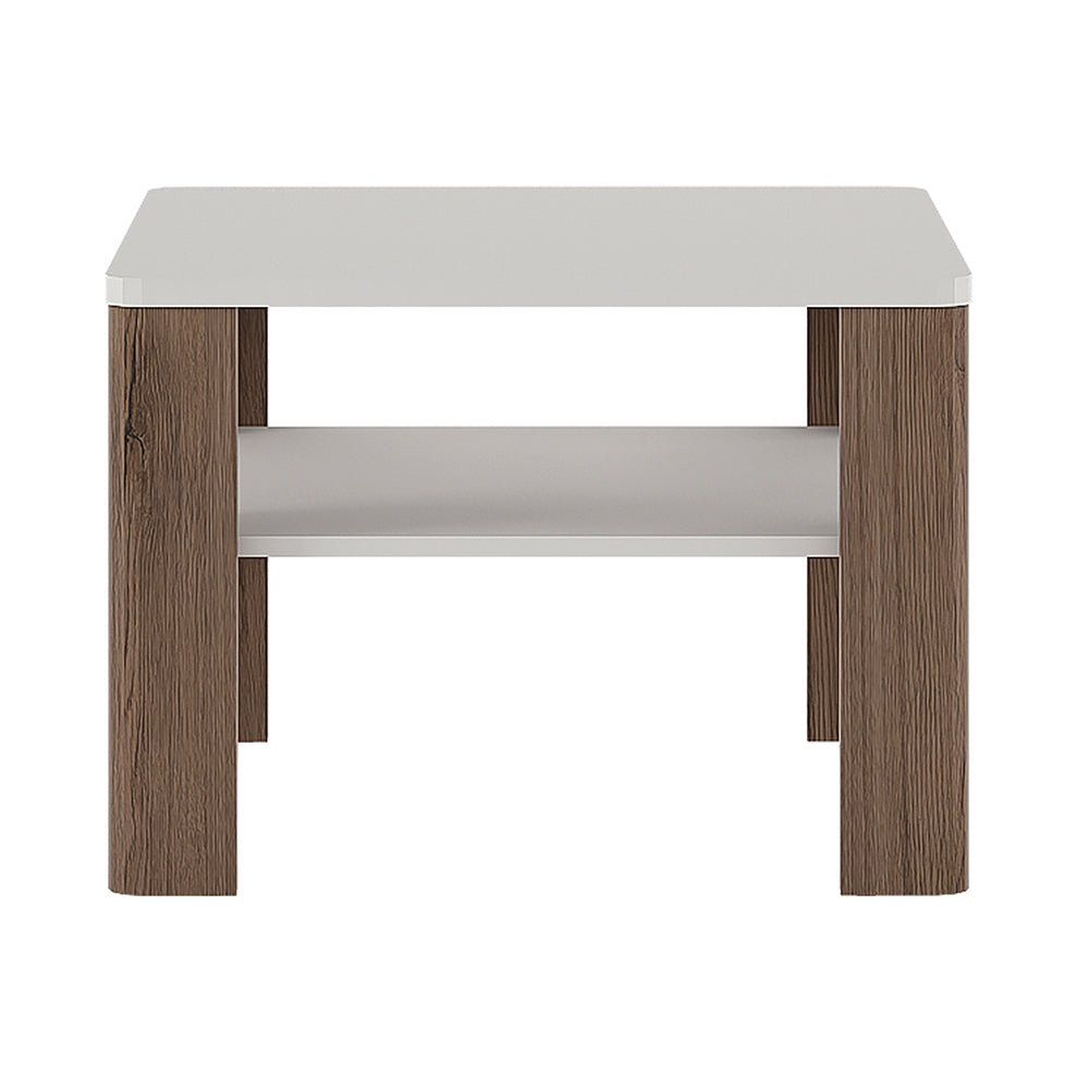 Toronto Coffee Table with Shelf in White with San Remo Oak