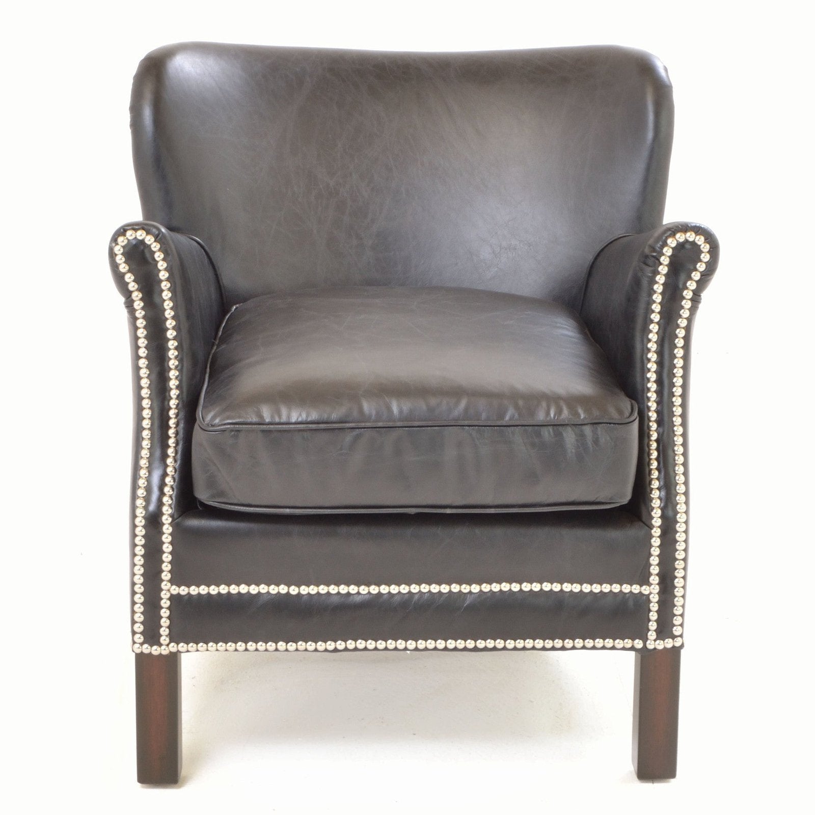 Vintage Black Leather Club Chair