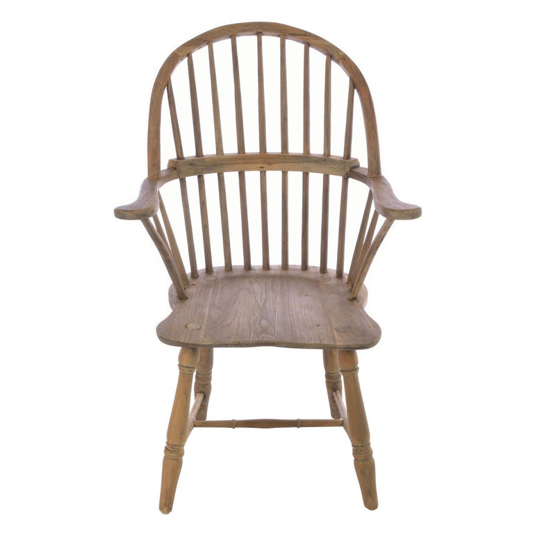 Vintage Continuous Arm Windsor Chair - Solid Mahogany Wood