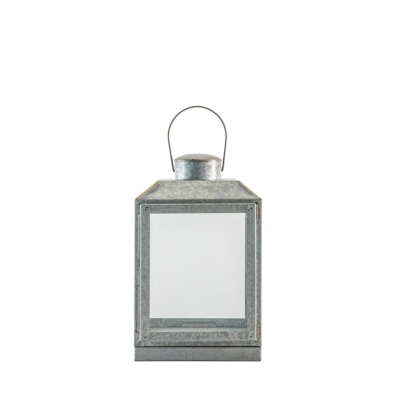 Vosik Lantern - Galvanised Iron Casing - Gold Design Detail - Industrial Style