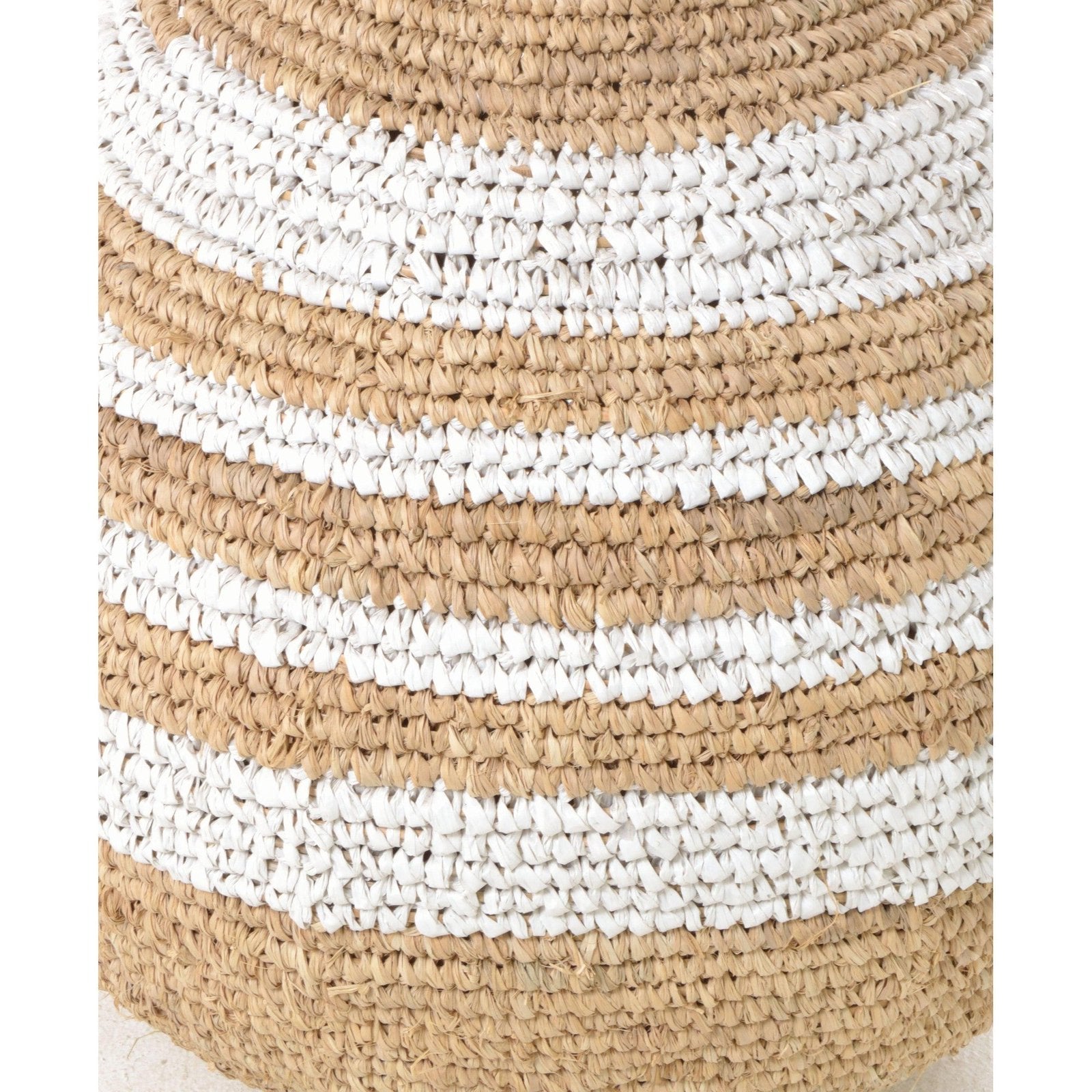 Woven Rounded Striped Basket
