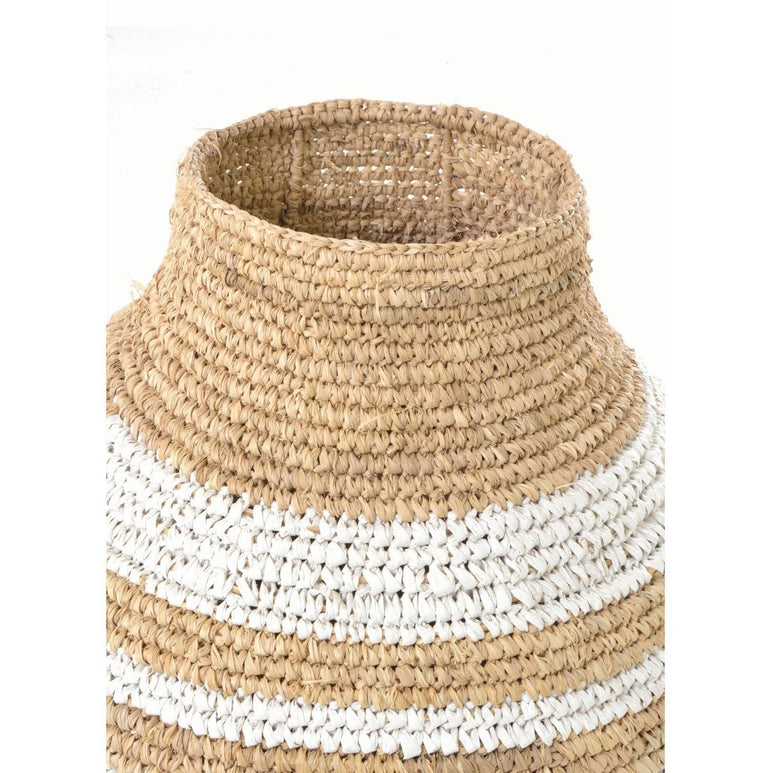 Woven Rounded Striped Basket