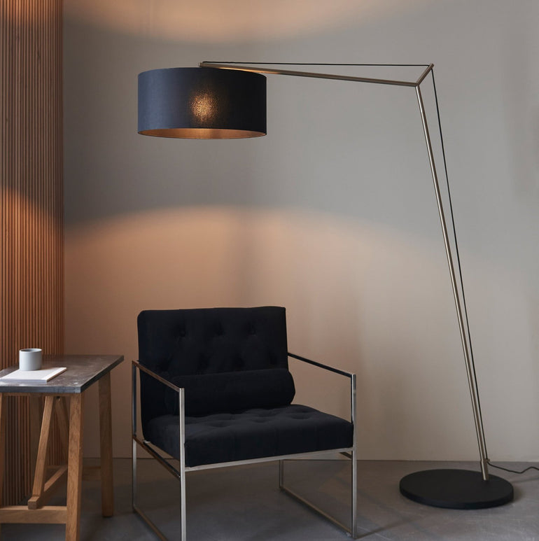 Zavya Modern Architect Style Floor Lamp - Steel - Floor LED Inline Foot Switch