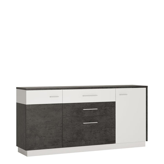 Zingaro 2 Door 2 Drawer & 1 Compartment Sideboard in Slate Grey and Alpine White