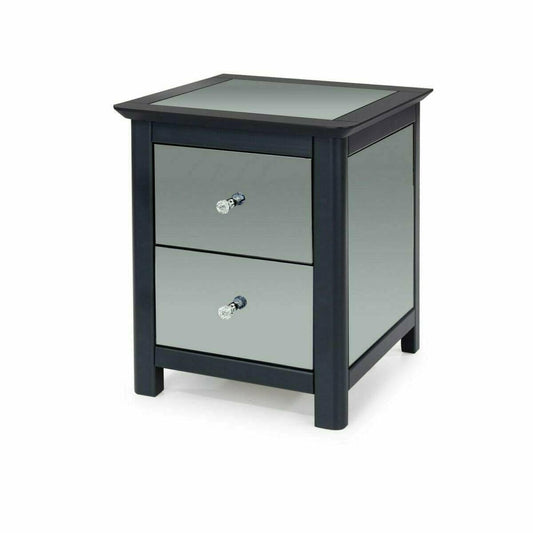 Ayr Mirrored 2 Drawer Bedside Cabinet