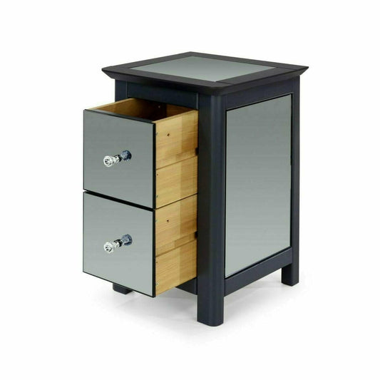 Ayr Mirrored 2 Drawer Petite Bedside Cabinet
