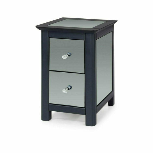 Ayr Mirrored 2 Drawer Petite Bedside Cabinet