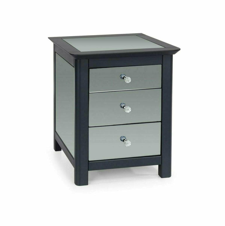 Ayr Mirrored 3 Drawer Bedside Cabinet