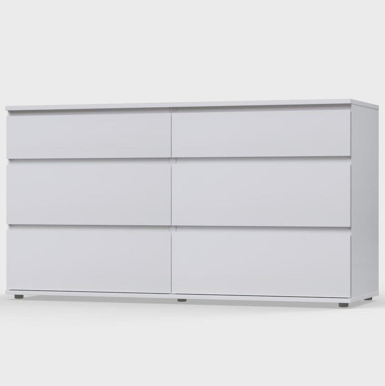 Nova 6-Drawer Chest - Handleless Soft-Edge Design in Fade-Resistant Finish - Sustainable Wood, Made in Denmark - 1534x837x500mm